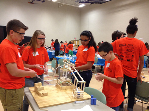 Teams participating in the Fluid Power Challenge are graded based on portfolio ideas, designs and teamwork, among other factors.