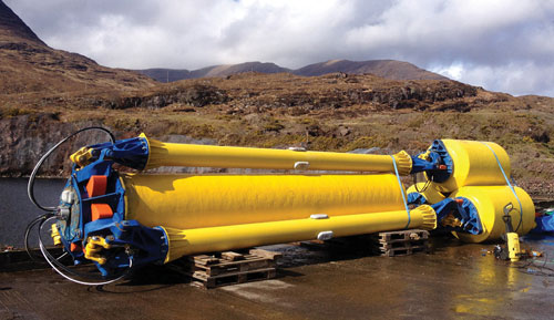 Offshore hydraulics Jet-washed_6S_Squid_post-_hydrodstatic_testing_at_Loch_Kishorn_(use)