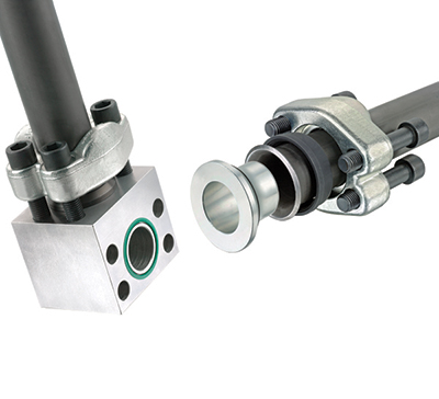 The design of the HPF system is based on nature — the flaring of a tube is similar to the shape of a branch where it joints the trunk of a tree: The tube is flared by hydraulic axial pressure giving it a parabolic shaping, increasing from 10° up to 37°. The initial gentle incline of the shaping guarantees additional safety against strong system vibrations.
