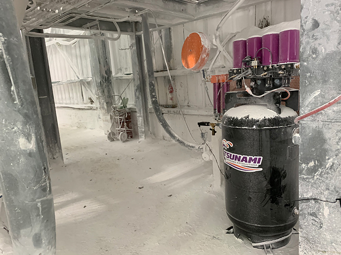 A tank-mounted regenerative dryer at a tire plant helped dry air down to at least a -40°F dew point. This helped the pulse valves clean the bags more effectively, and cycled 50% less often than before the dryer was installed.
