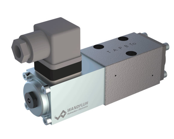 NG4-Mini directly controlled spool valve, actuated by a Wandfluh proportional solenoid (VDE standard 0580), in five chamber design features spools with precision machined oil passages that control the oil volume which is proportional to the solenoid current.